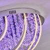 Toirano Plafoniera LED Cromo, con effetto brillante, Argento, Bianco, 2-Luci, Telecomando, Cambia colore