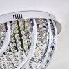 Toirano Plafoniera LED Cromo, con effetto brillante, Argento, Bianco, 2-Luci, Telecomando, Cambia colore