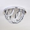 Toirano Plafoniera LED Cromo, con effetto brillante, Argento, Bianco, 2-Luci, Telecomando, Cambia colore