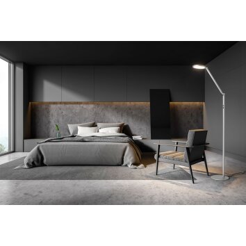 Fabas Luce Regina Lampada da terra LED Alluminio, 1-Luce