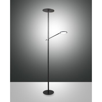 Fabas Luce Regina Lampada da terra LED Nero, 2-Luci