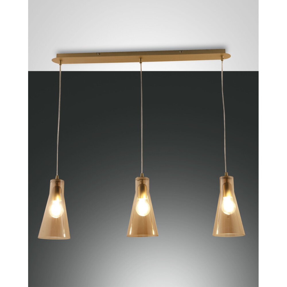 Fabas Luce Dafne Lampada a Sospensione Ottone, 3-Luci main product photo