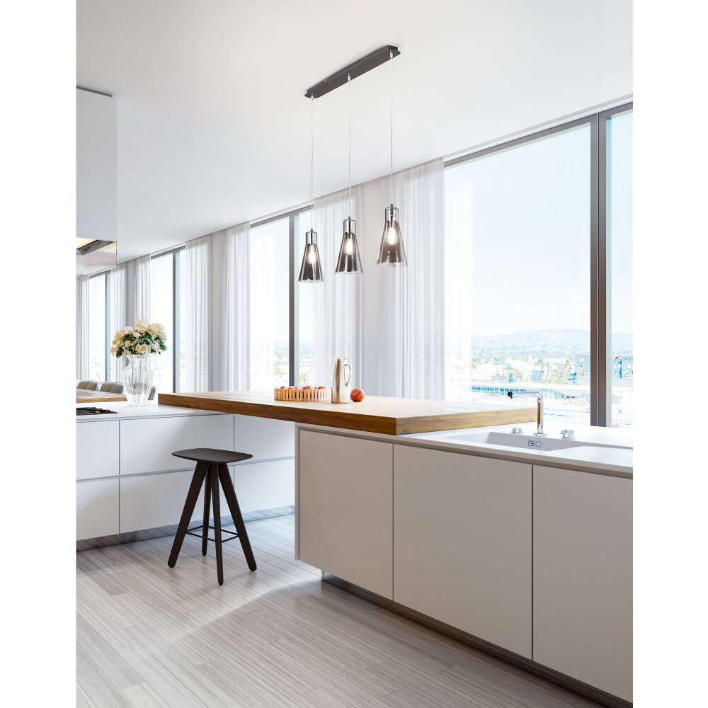 Fabas Luce Dafne Lampada a Sospensione Nero, 3-Luci main product photo