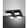 Fabas Luce Lucas Plafoniera LED Antracite, 4-Luci