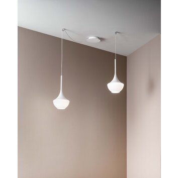 Fabas Luce Apollo Lampada a Sospensione Bianco, 2-Luci