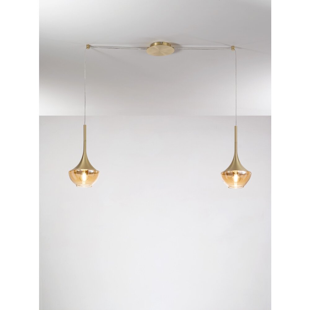 Fabas Luce Apollo Lampada a Sospensione Ottone, 2-Luci main product photo