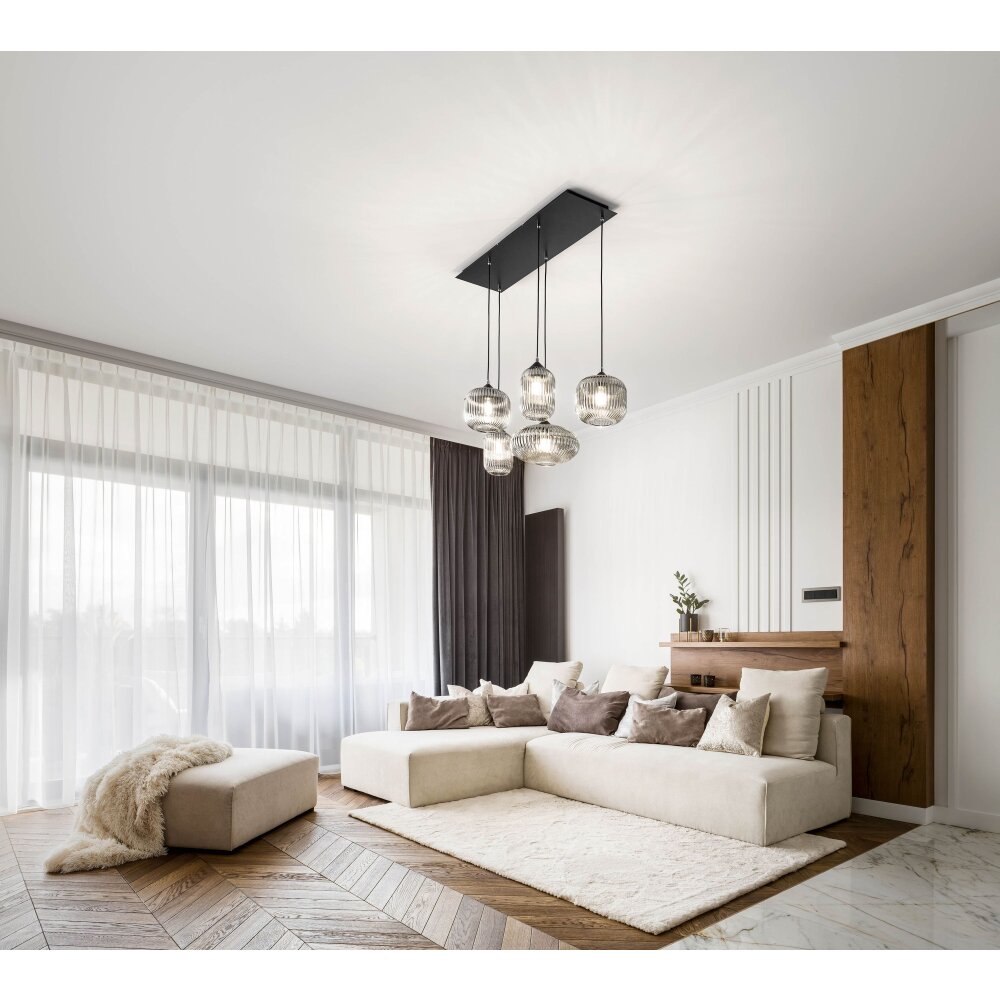 Fabas Luce Gillis Lampada a Sospensione Nero, 5-Luci main product photo