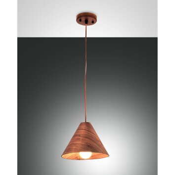 Fabas Luce Esino Lampada a Sospensione Legno scuro, 1-Luce