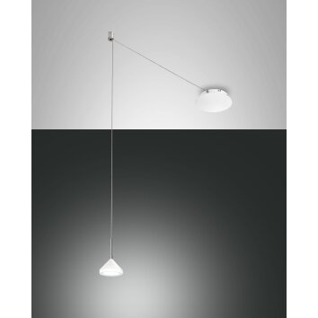 Fabas Luce Isabella Lampada a Sospensione LED Cromo, Bianco, 1-Luce