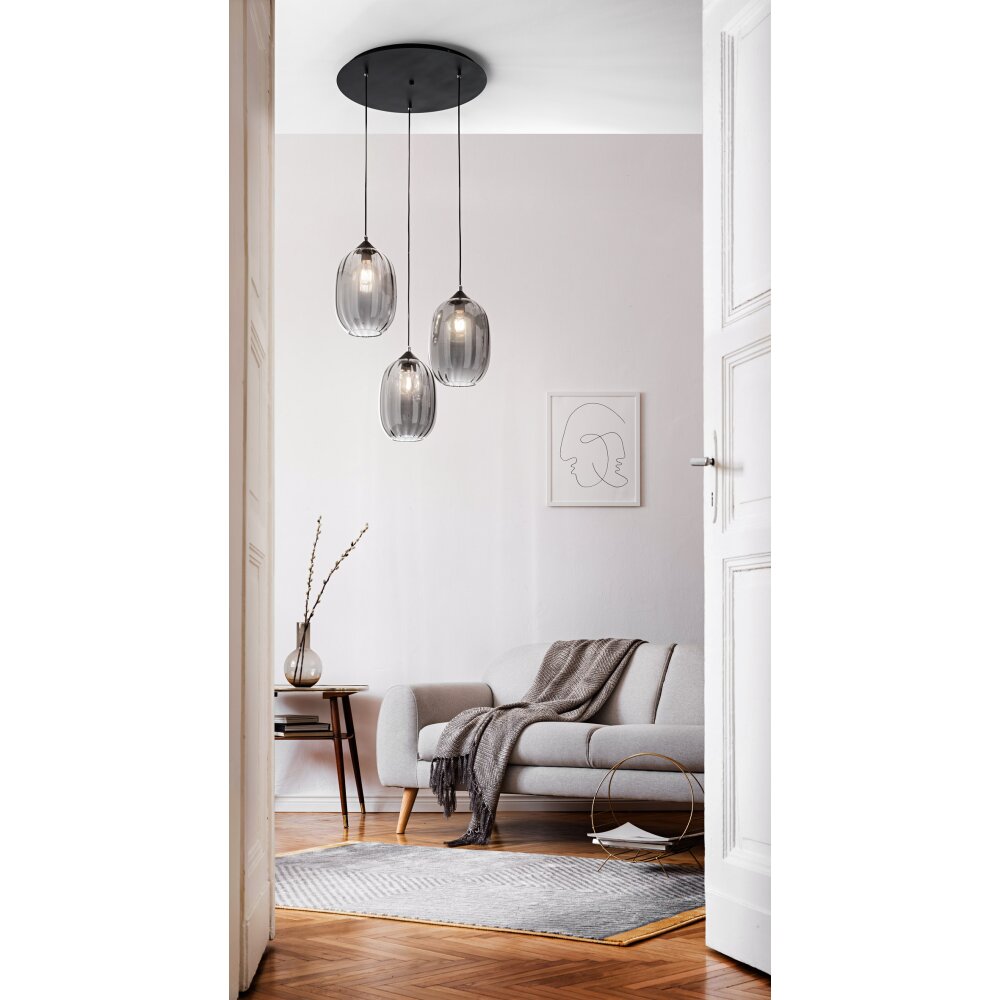 Fabas Luce Infinity Lampada a Sospensione Nero, 3-Luci main product photo