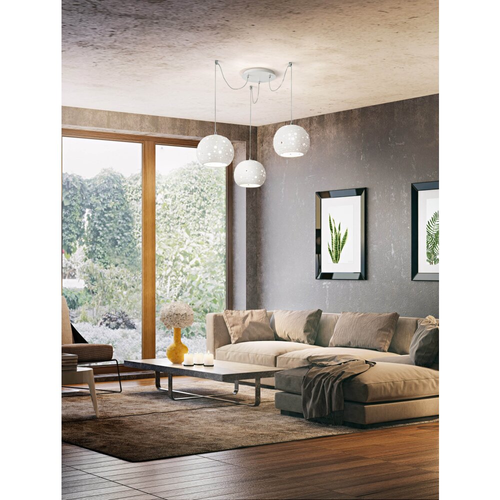 Fabas Luce Corvara Lampada a Sospensione Bianco, 3-Luci main product photo