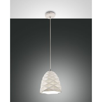 Fabas Luce Duchessa Lampada a Sospensione Bianco, 1-Luce