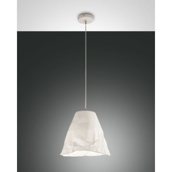 Fabas Luce Crumple Lampada a Sospensione Bianco, 1-Luce