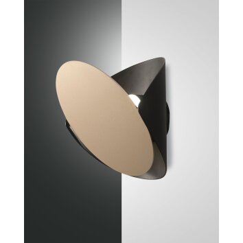Fabas Luce Shield Applique LED Oro, Nero, 1-Luce