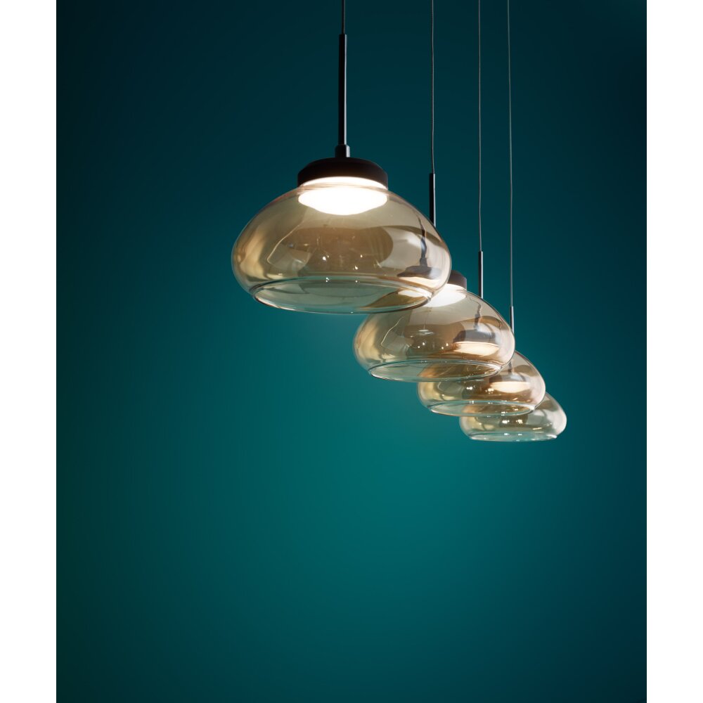 Fabas Luce Arabella Lampada a Sospensione LED Nero, 4-Luci main product photo