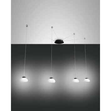 Fabas Luce Arabella Lampada a Sospensione LED Nero, 4-Luci