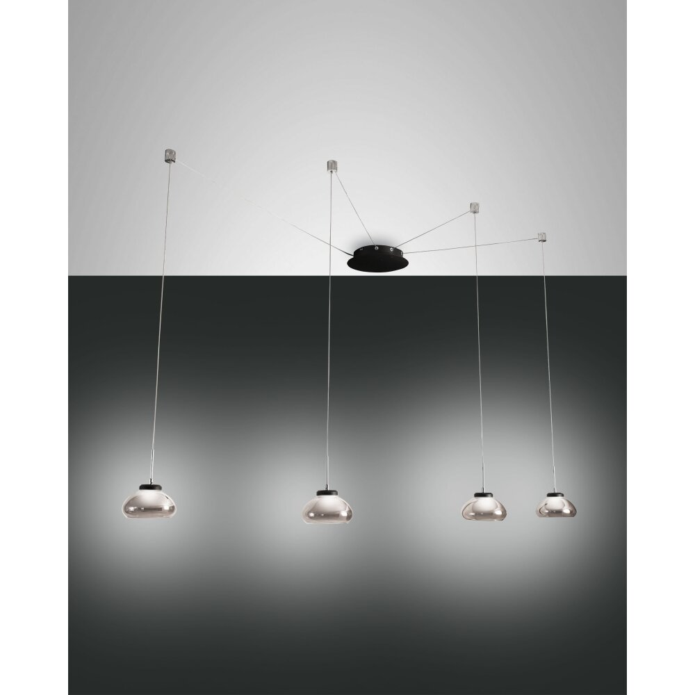 Fabas Luce Arabella Lampada a Sospensione LED Nero, 4-Luci main product photo