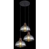 Globo SALSA Lampadario a sospensione Legno scuro, Nero, 3-Luci