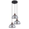 Globo SALSA Lampadario a sospensione Legno scuro, Nero, 3-Luci