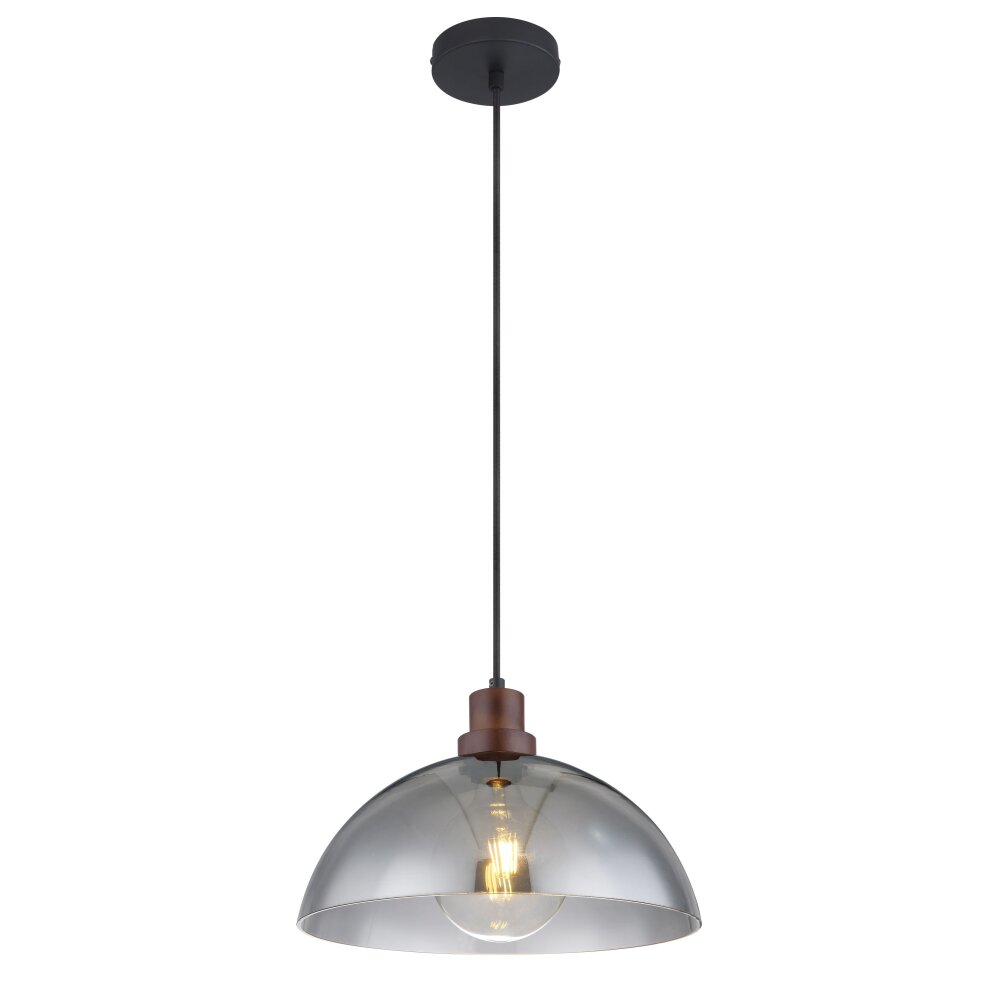 Globo SALSA Lampadario a sospensione Legno scuro, Nero, 1-Luce main product photo