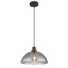 Globo SALSA Lampadario a sospensione Legno scuro, Nero, 1-Luce