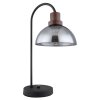 Globo SALSA Lampada da tavolo Legno scuro, Nero, 1-Luce