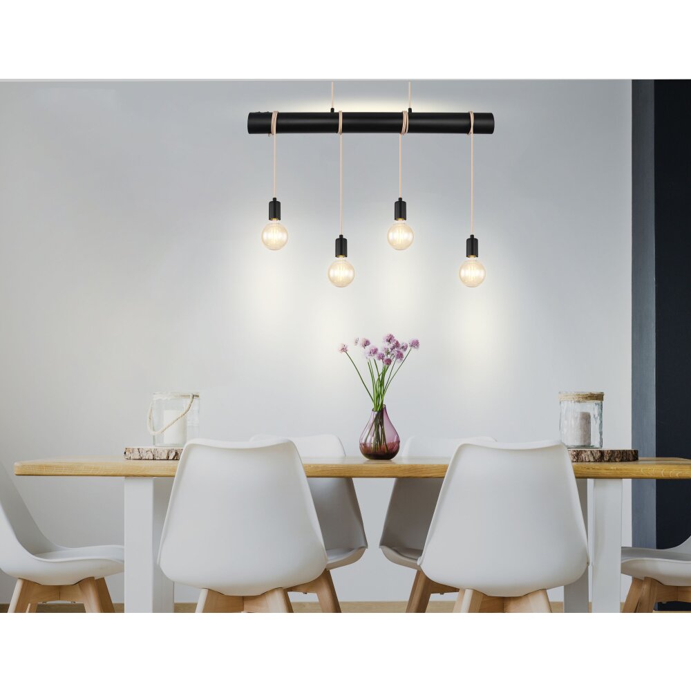 Globo MAGNUS Lampadario a sospensione Nero, 4-Luci main product photo