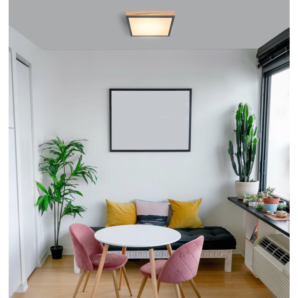 Globo DORO Plafoniera LED Aspetto del legno, Nero, 1-Luce main product photo