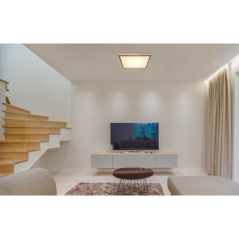Globo DORO Plafoniera LED Aspetto del legno, Nero, 1-Luce main product photo