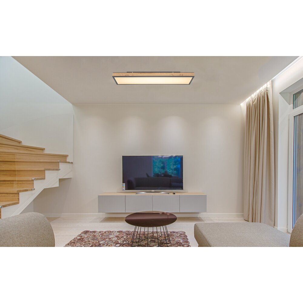 Globo DORO Plafoniera LED Legno scuro, Nero, 1-Luce main product photo