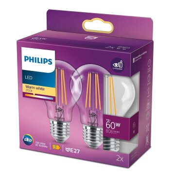 Philips 2x LED E27 7 Watt 2700 Kelvin 806 Lumen