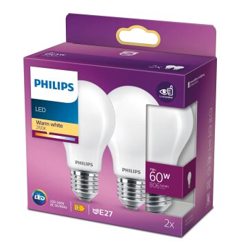 Philips 2x LED E27 7 Watt 2700 Kelvin 806 Lumen