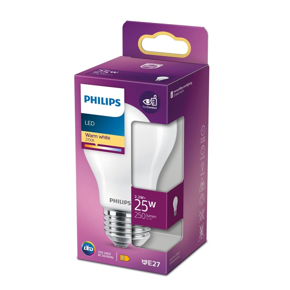 Philips LED E27 2,2 Watt 2700 Kelvin 250 Lumen main product photo