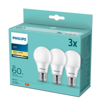 Philips 3x Set LED E27 8 Watt 2700 Kelvin 806 Lumen