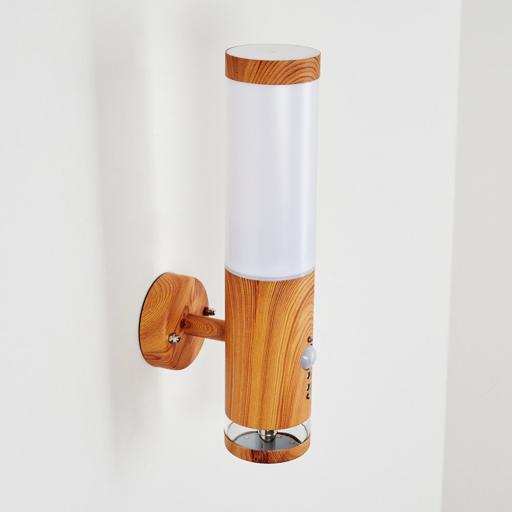 Tenvik Applique da esterno LED Marrone, Aspetto del legno, 2-Luci, Sensori di movimento