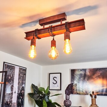 Barbengo Lampada a Sospensione Ruggine, Nero, 3-Luci