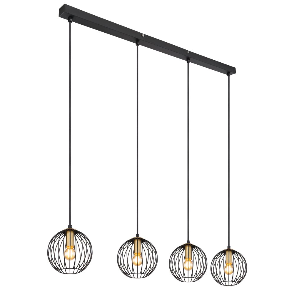 Globo EUSEBIUS Lampadario a sospensione Nero, 4-Luci main product photo
