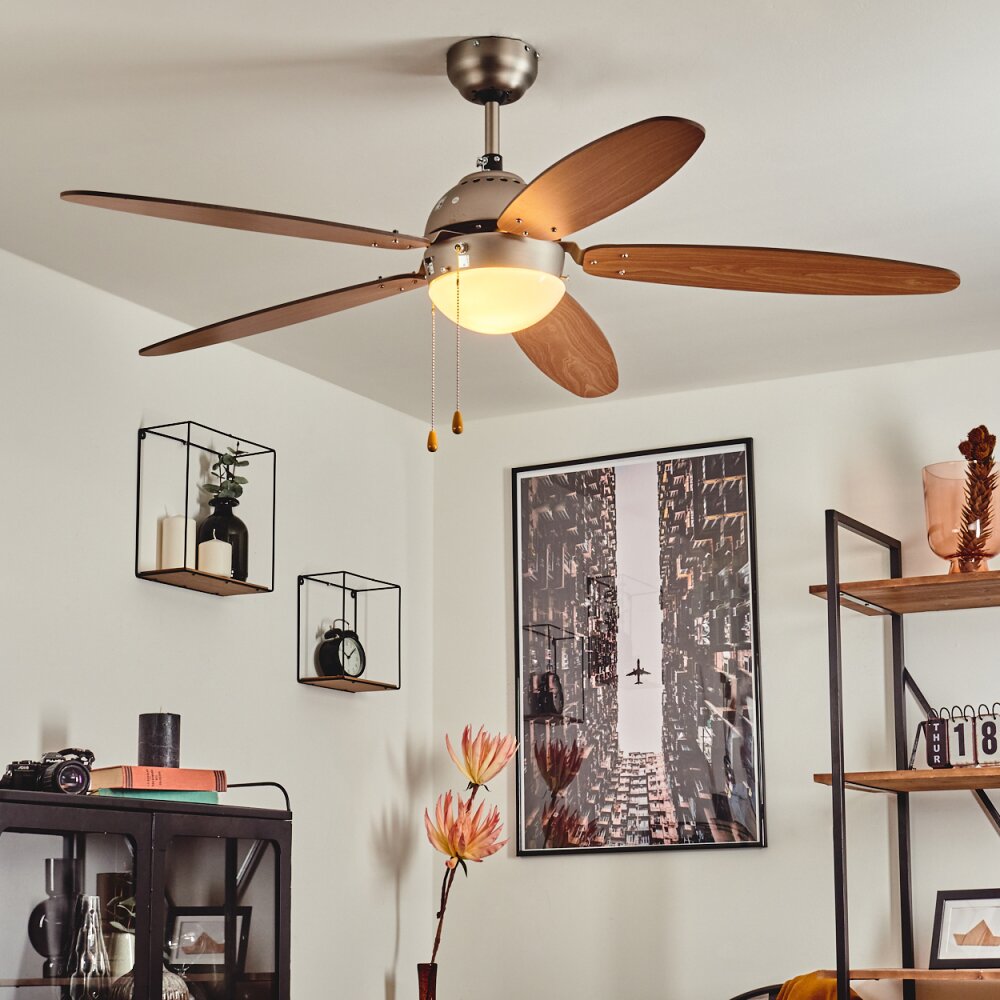 Gyllan ventilatore da soffitto Nichel opaco, 1-Luce