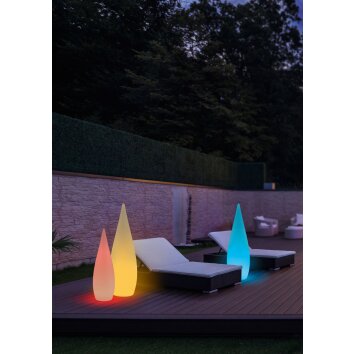 Reality Palmas Lampada da terra da esterno LED Bianco, 1-Luce, Telecomando, Cambia colore