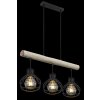 Globo CLASTRA Lampadario a sospensione Legno chiaro, Nero, 3-Luci