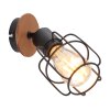 Globo WILLA Applique Legno scuro, Nero, 1-Luce