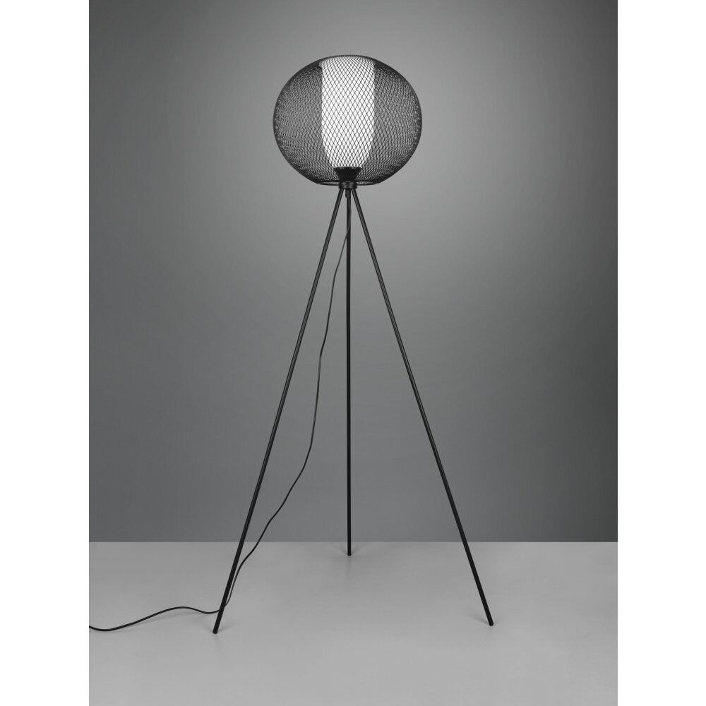 Trio Filo Lampada da terra Nero, 1-Luce