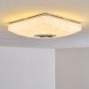 Lovisa Plafoniera LED Cromo, Bianco, 1-Luce, Telecomando, Cambia colore