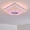 Lovisa Plafoniera LED Cromo, Bianco, 1-Luce, Telecomando, Cambia colore