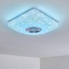 Lovisa Plafoniera LED Cromo, Bianco, 1-Luce, Telecomando, Cambia colore