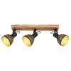 Globo LENNA Plafoniera Legno scuro, Nero, 3-Luci