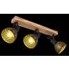 Globo LENNA Plafoniera Legno scuro, Nero, 3-Luci