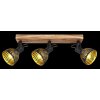 Globo LENNA Plafoniera Legno scuro, Nero, 3-Luci