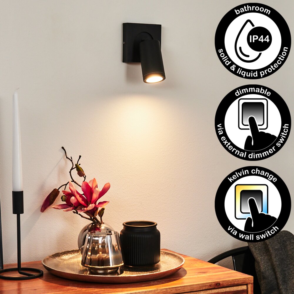 Hakamken Applique LED Nero, 1-Luce main product photo