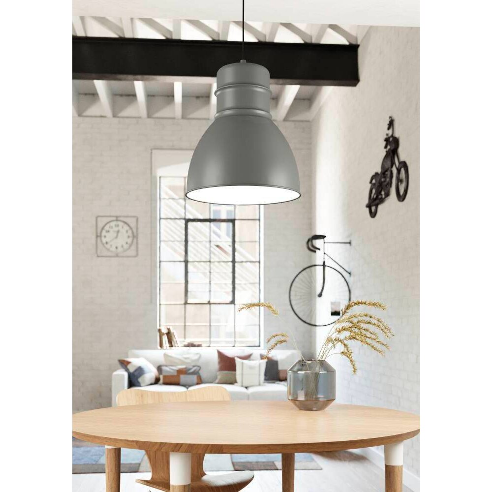Eglo-Leuchten EBURY Lampada a Sospensione Grigio, Bianco, 1-Luce main product photo